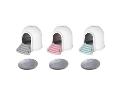 IGLOO CAT LITTER BOX - 2 IN 1 WHITE & GREY Pets Qatar