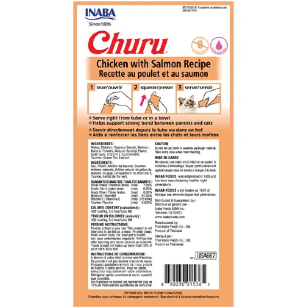 INABA Churu Chicken with Salmon Cat Treats