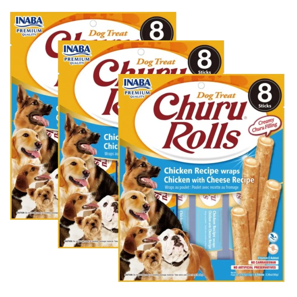 INABA Churu Roll Chicken Recipe Wraps Chicken with Cheese Recipe Dog Treats