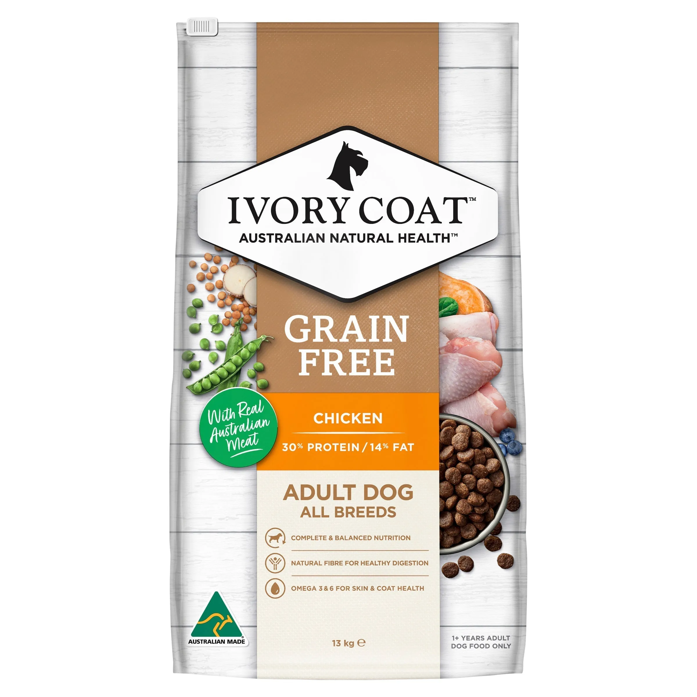 Ivory Coat Grain Free Chicken Adult Dog Dry Food 13kg ( _ )