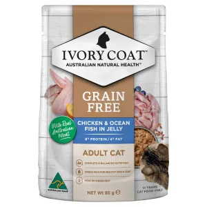 Ivory Coat Grain Free Chicken and Ocean Fish in Jelly Adult Cat Wet Food 85g ( _ )