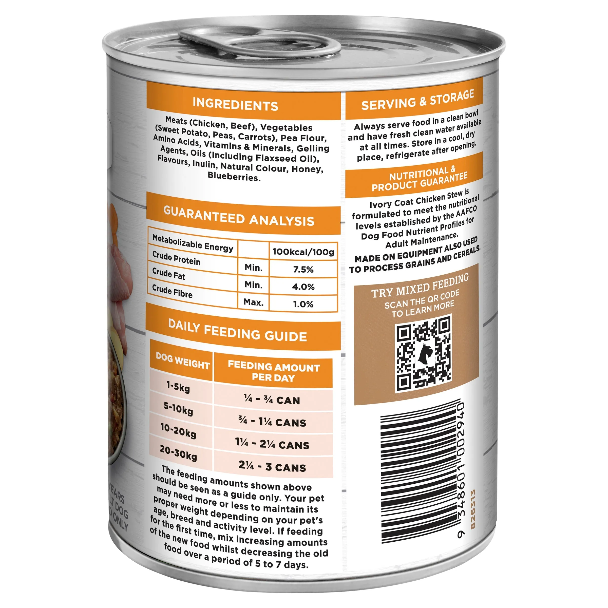 Ivory Coat Grain Free Chicken Stew Adult Dog Wet Food 400g x 12 ( _ )