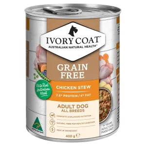 Ivory Coat Grain Free Chicken Stew Adult Dog Wet Food 400g x 12 ( _ )