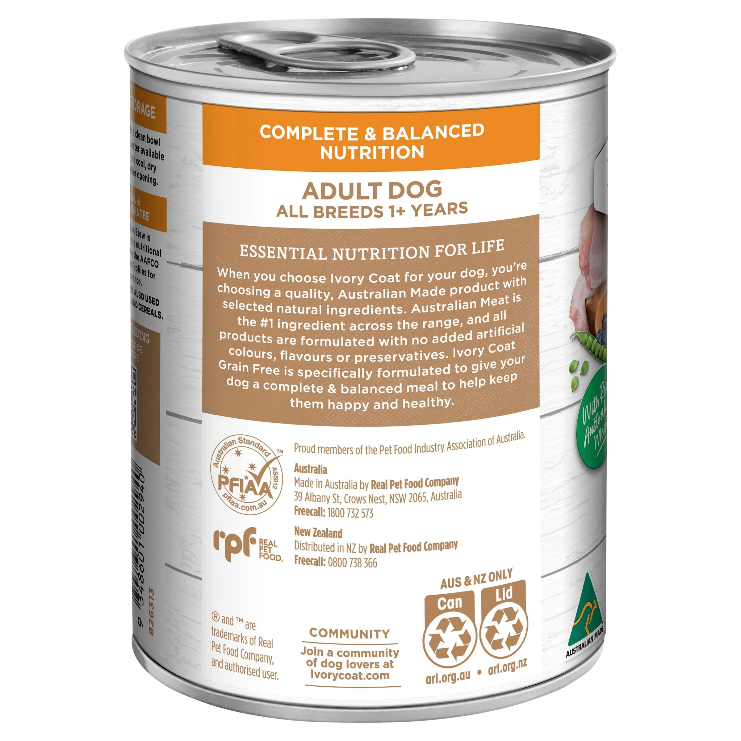 Ivory Coat Grain Free Chicken Stew Adult Dog Wet Food 400g x 12 ( _ )