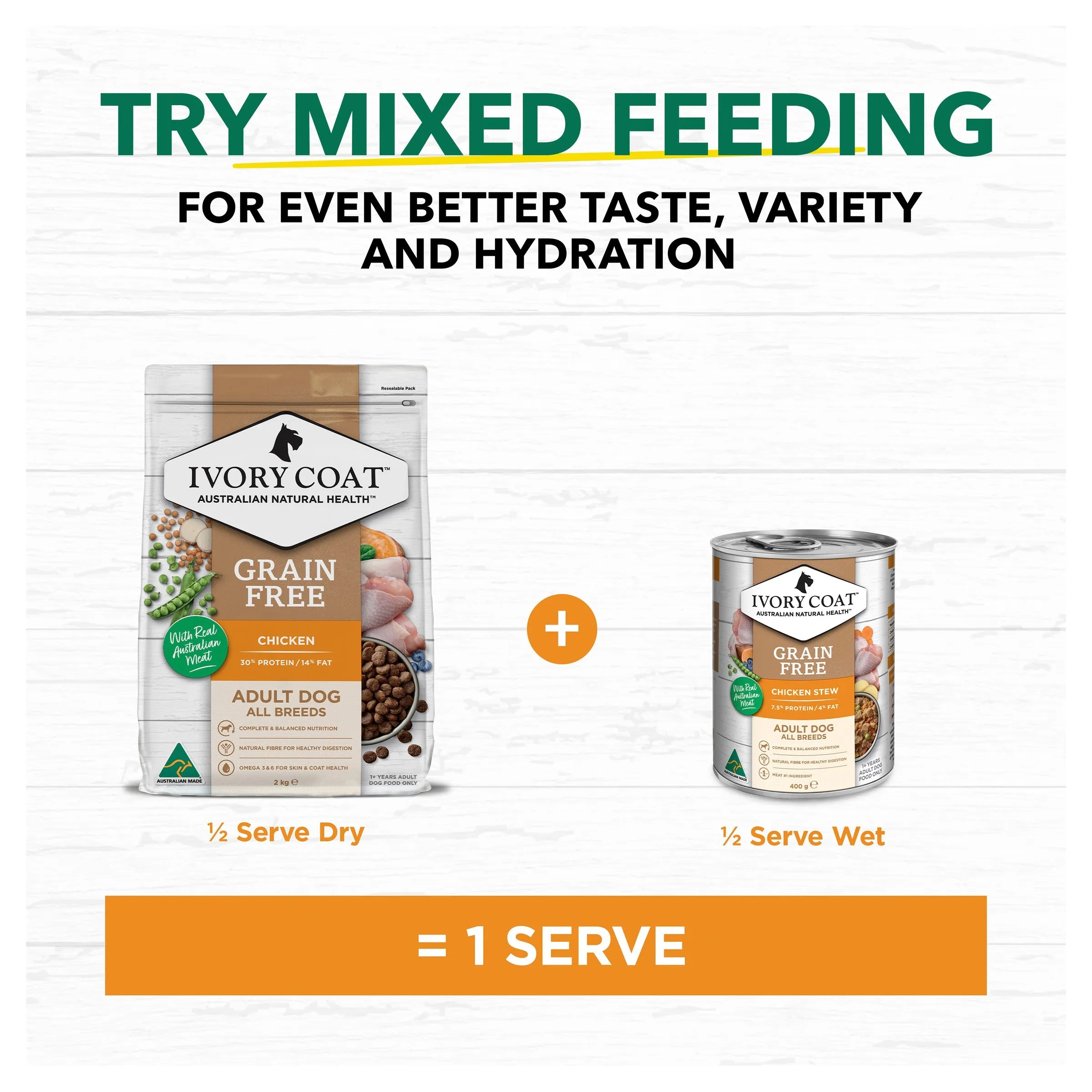 Ivory Coat Grain Free Chicken Stew Adult Dog Wet Food 400g x 12 ( _ )