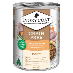 Ivory Coat Grain Free Chicken Stew Puppy Wet Food 400g x 12 ( _ )