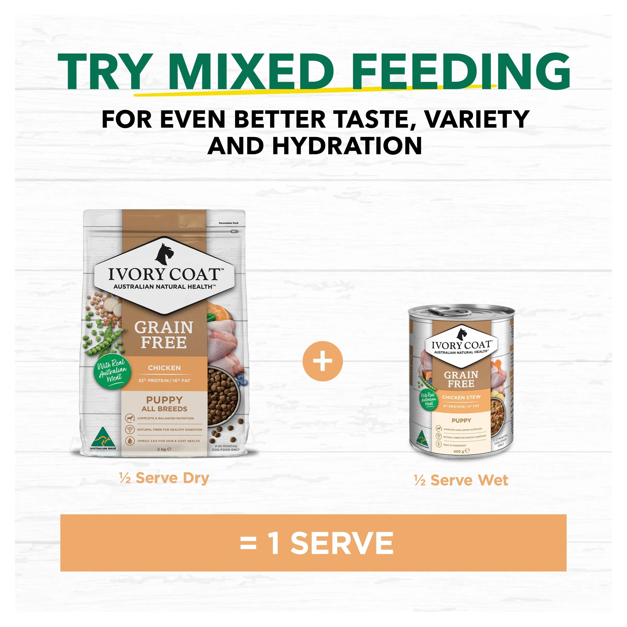 Ivory Coat Grain Free Chicken Stew Puppy Wet Food 400g x 12 ( _ )