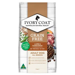 Ivory Coat Grain Free Lamb and Kangaroo Adult Dog Dry Food 13kg ( _ )