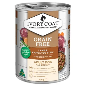 Ivory Coat Grain Free Lamb and Kangaroo Stew Adult Dog Wet Food 400g ( _ )