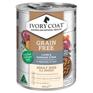 Ivory Coat Grain Free Lamb and Sardine Stew Adult Dog Wet Food 400g ( _ )