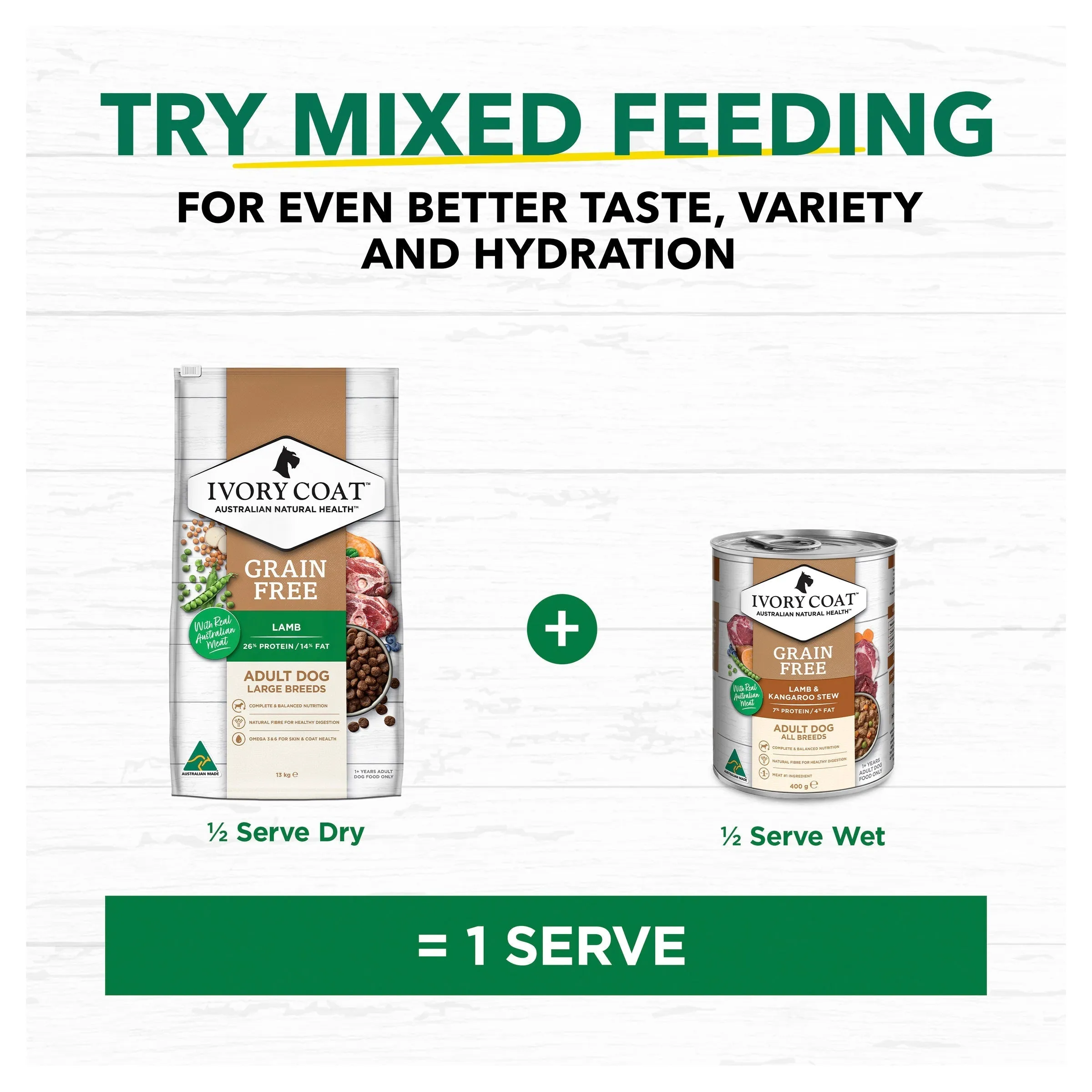 Ivory Coat Grain Free Lamb Large Breed Adult Dog Dry Food 13kg ( _ )
