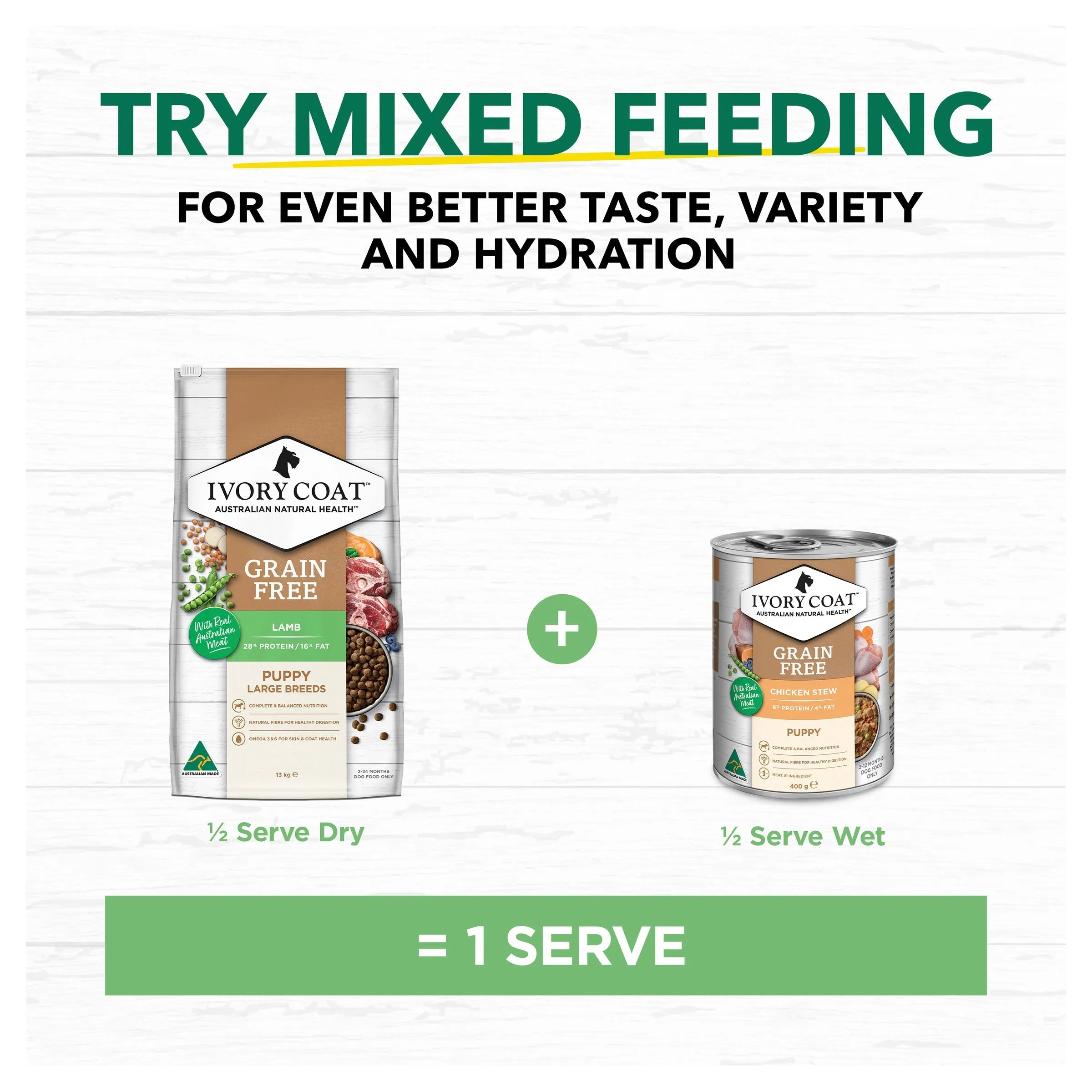 Ivory Coat Grain Free Lamb Large Breed Puppy Dry Food 13kg ( _ )