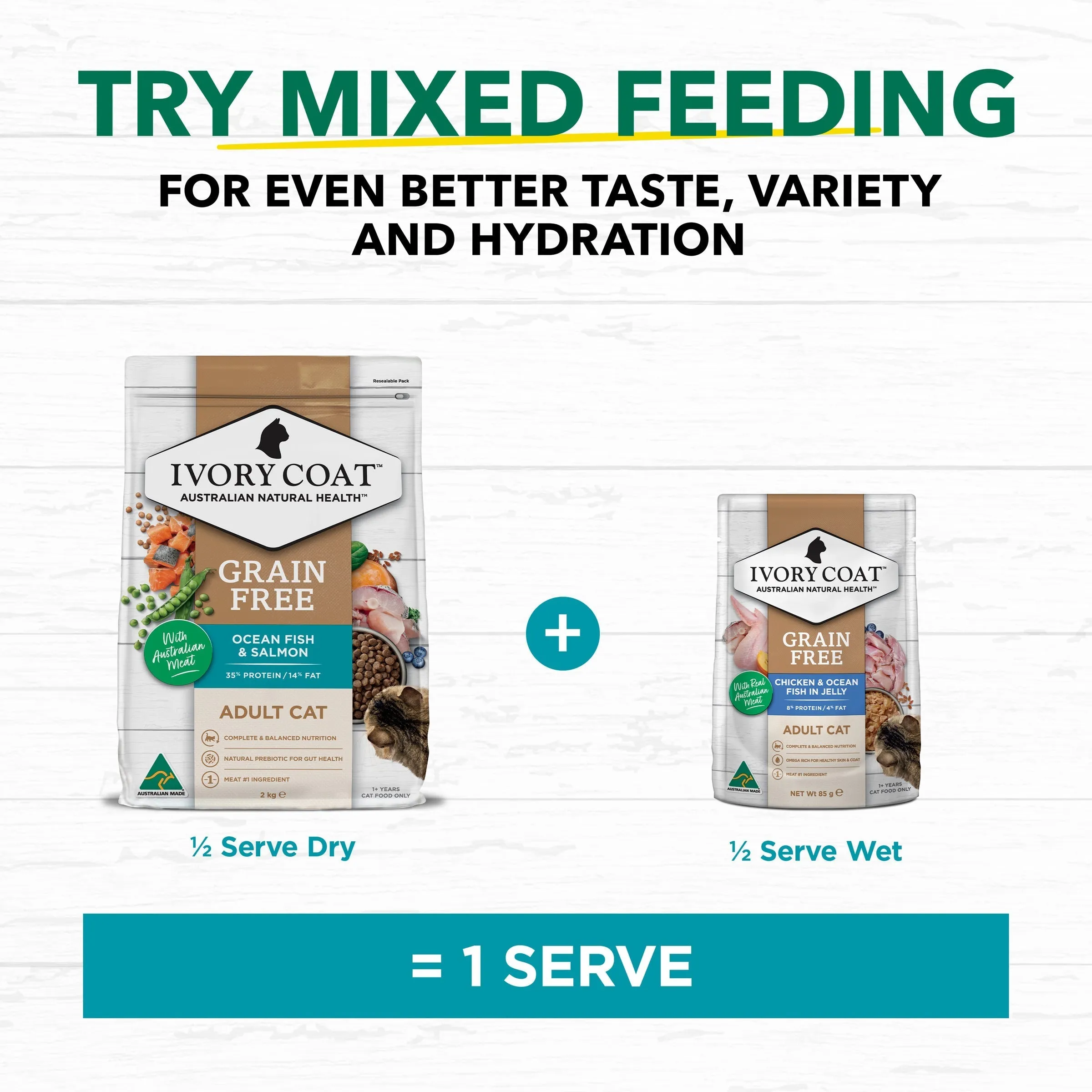 Ivory Coat Grain Free Ocean Fish and Salmon Adult Cat Dry Food 2kg ( _ )