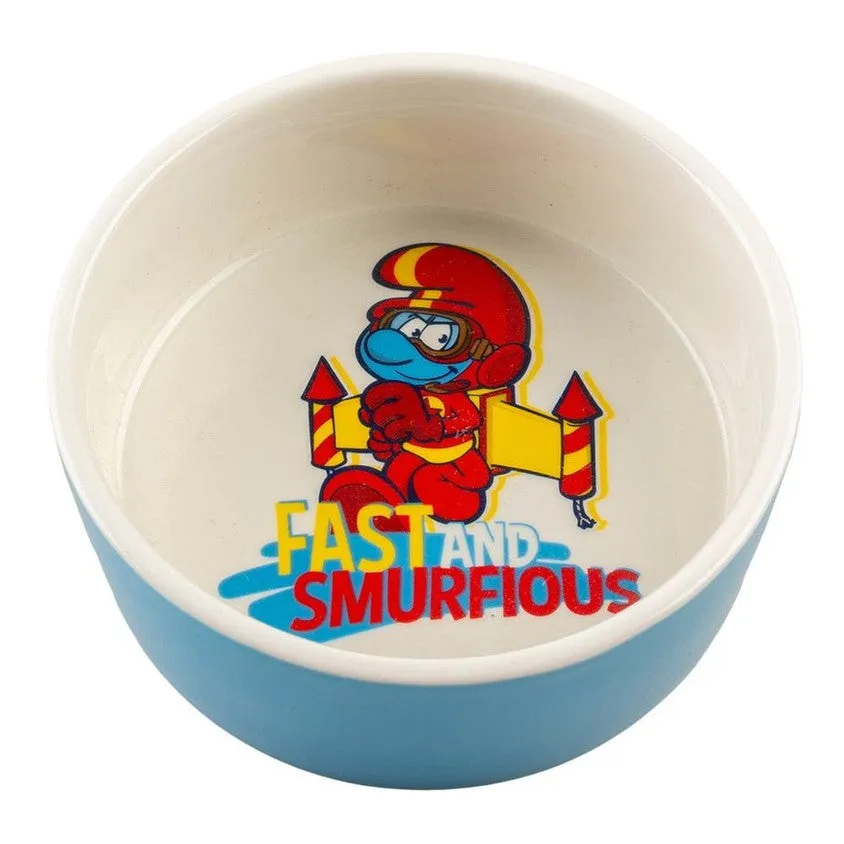 Jeptpack Smurf feeding bowl 500ml - 15x15x6cm white/blue Pets Qatar