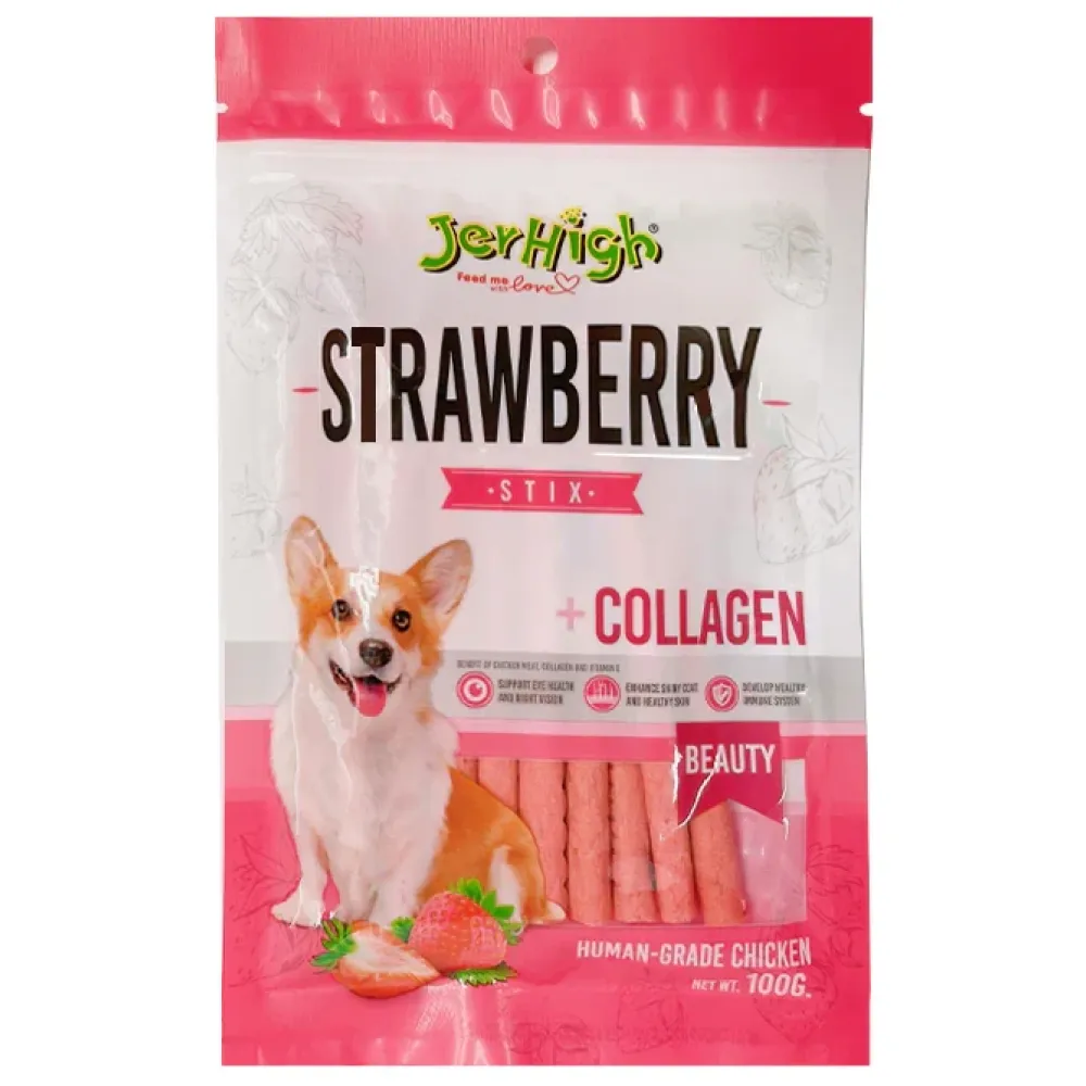JerHigh Chicken Blueberry And  Chicken Strawberry Dog Treats Combo