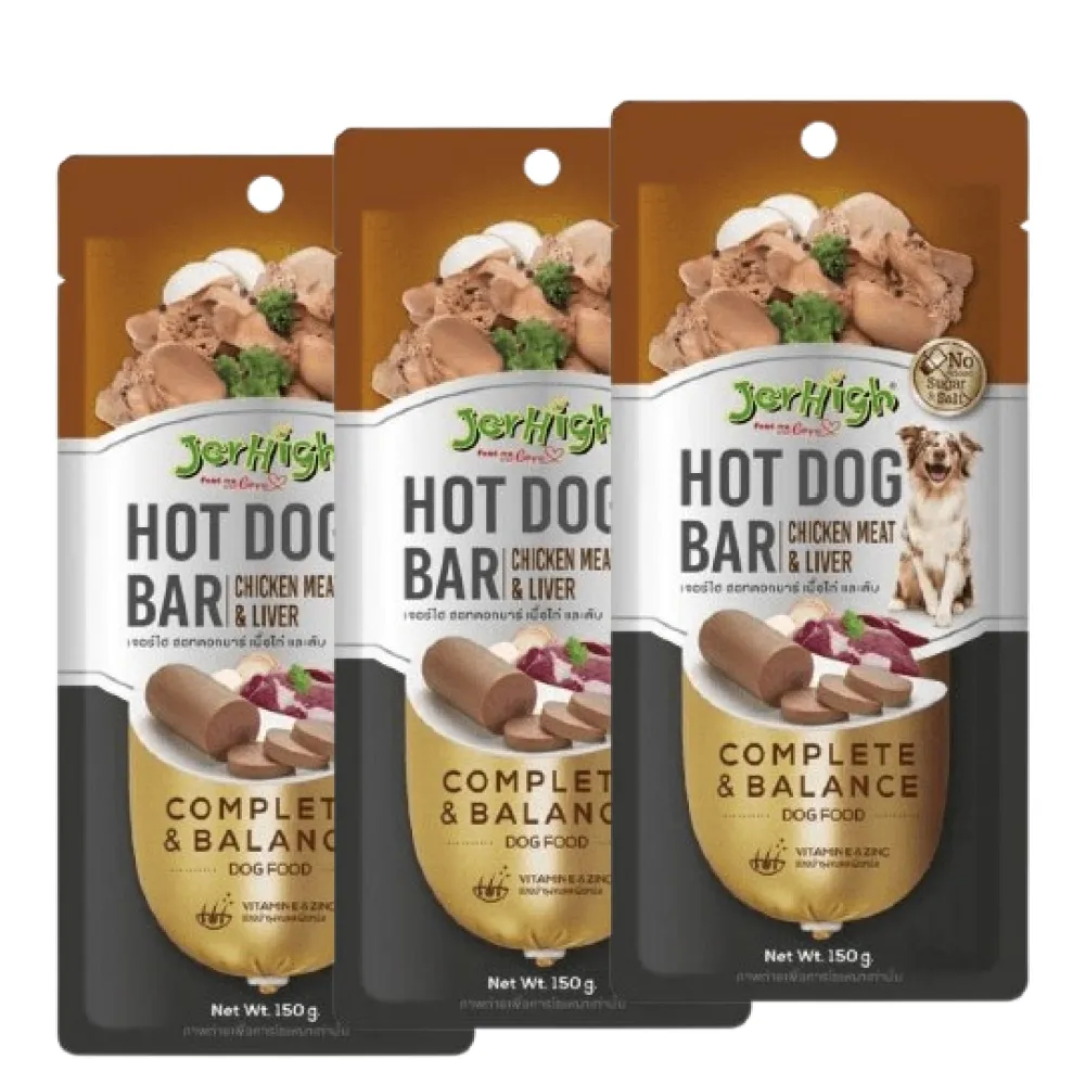 JerHigh Hot Dog Bar Chicken Meat and Liver Dog Treats