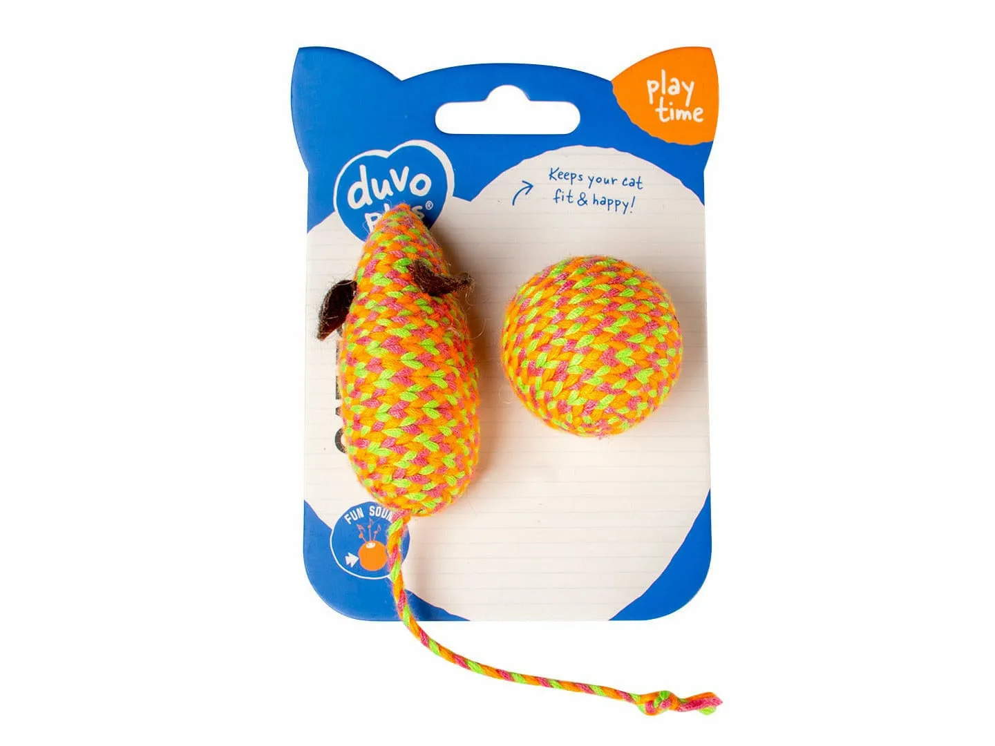 Jolly orange mouse & ball 2pc - 17,5x3,5x4,5cm orange Pets Qatar