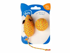 Jolly orange mouse & ball 2pc - 17,5x3,5x4,5cm orange Pets Qatar