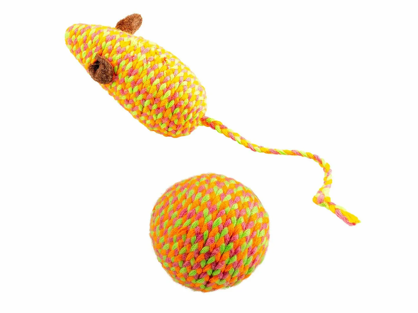 Jolly orange mouse & ball 2pc - 17,5x3,5x4,5cm orange Pets Qatar