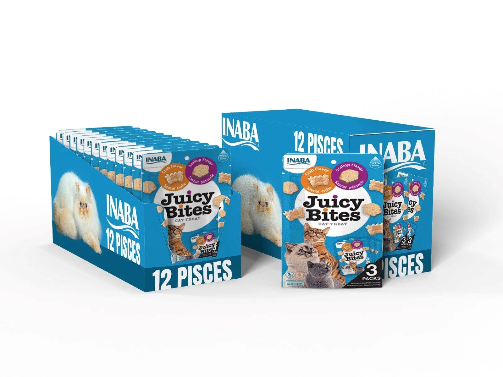 Juicy Bites Scallop & Crab Flavor 3 pouches 33,9gX12 Pets Qatar
