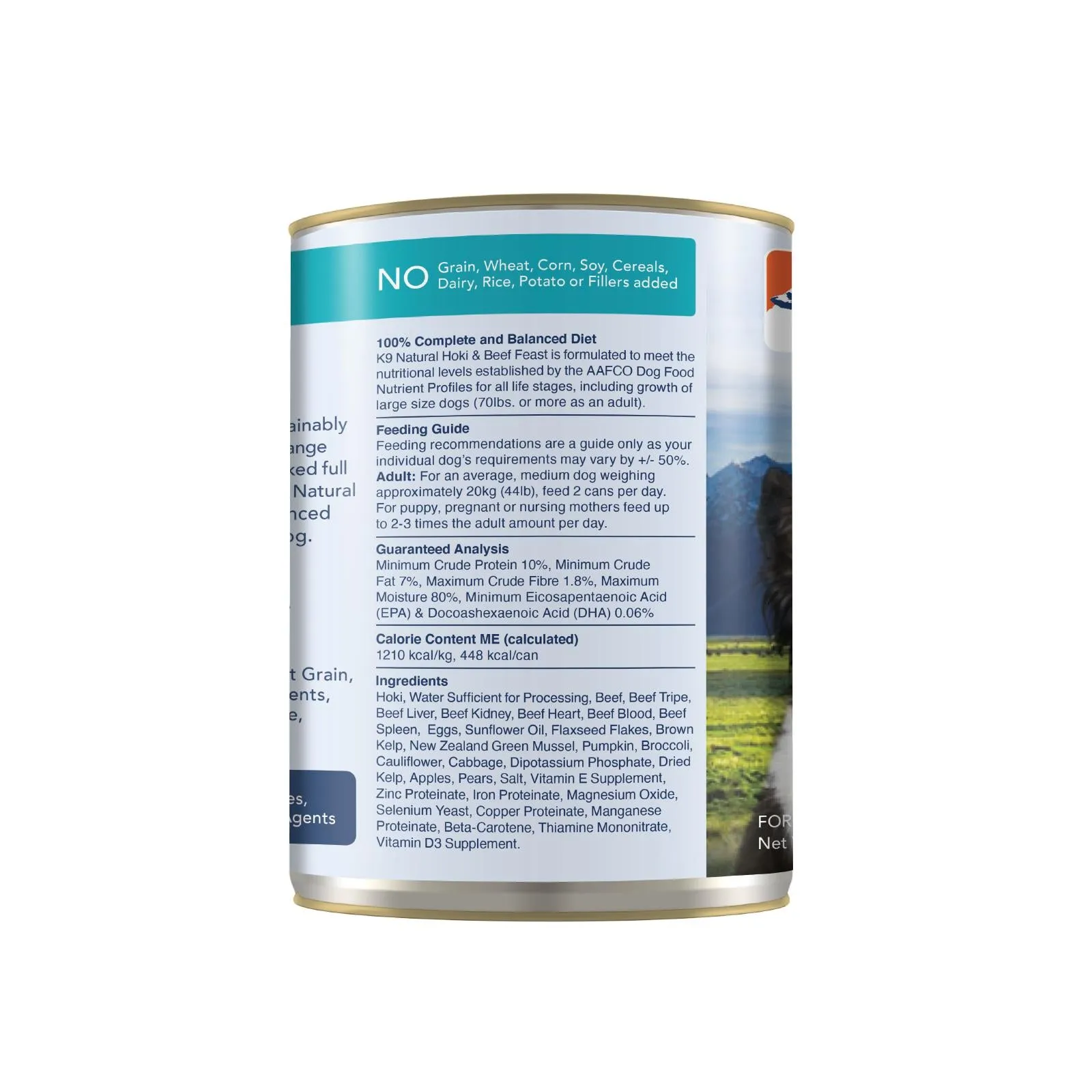 K9 Natural Hoki and Beef Feast Wet Dog Food 370g x 12