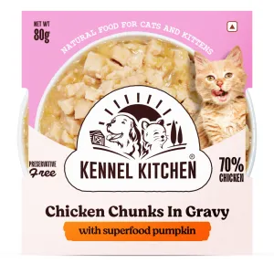 Kennel Kitchen Chicken Chunks in Gravy with Superfood Pumpkin Kitten & Adult Cat Wet Food