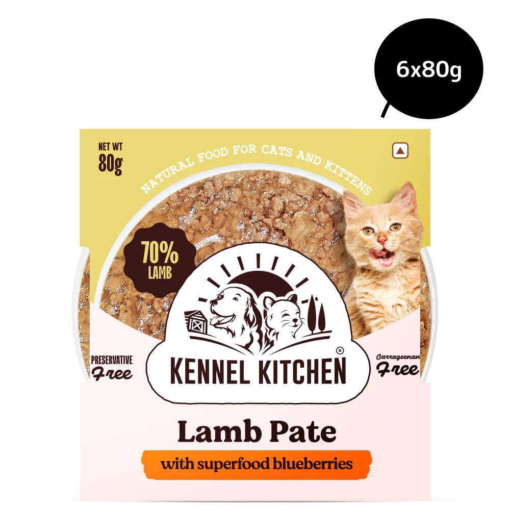 Kennel Kitchen Lamb Pate with Superfood Blueberries Wet Food and Creameroo Crab with Mackerel Creamy Cat Treat for Cat Combo