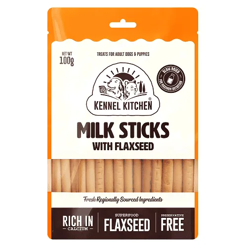 Kennel Kitchen Milk Sticks with Flaxseed Dog Treats