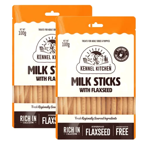 Kennel Kitchen Milk Sticks with Flaxseed Dog Treats