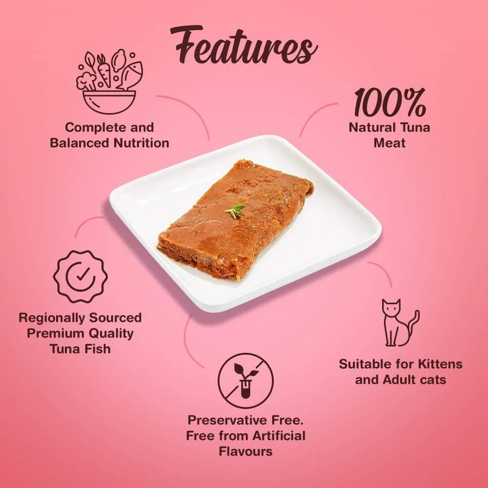 Kennel Kitchen Tuna in Jelly Kitten & Adult Cat Wet Food (All Life Stage) and Creameroo Crab with Mackerel Creamy Cat Treats Combo