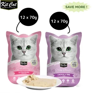 Kit Cat Chicken and Tuna and Chicken Cat Wet Food Combo