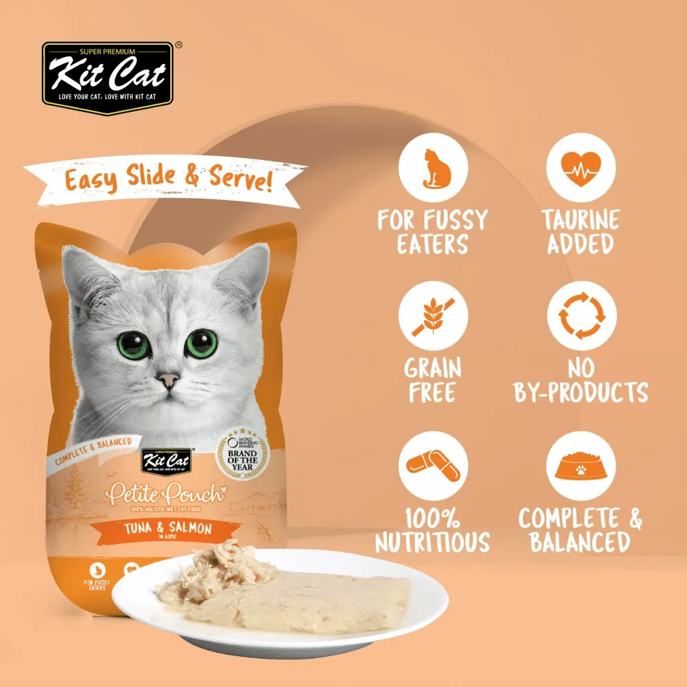 Kit Cat Kitten Chicken, Classic Tuna and Tuna & Salmon Fish Cat Wet Food Combo