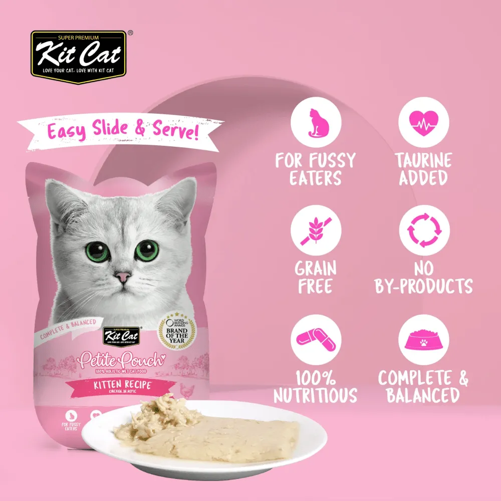 Kit Cat Kitten Chicken, Classic Tuna and Tuna & Salmon Fish Cat Wet Food Combo