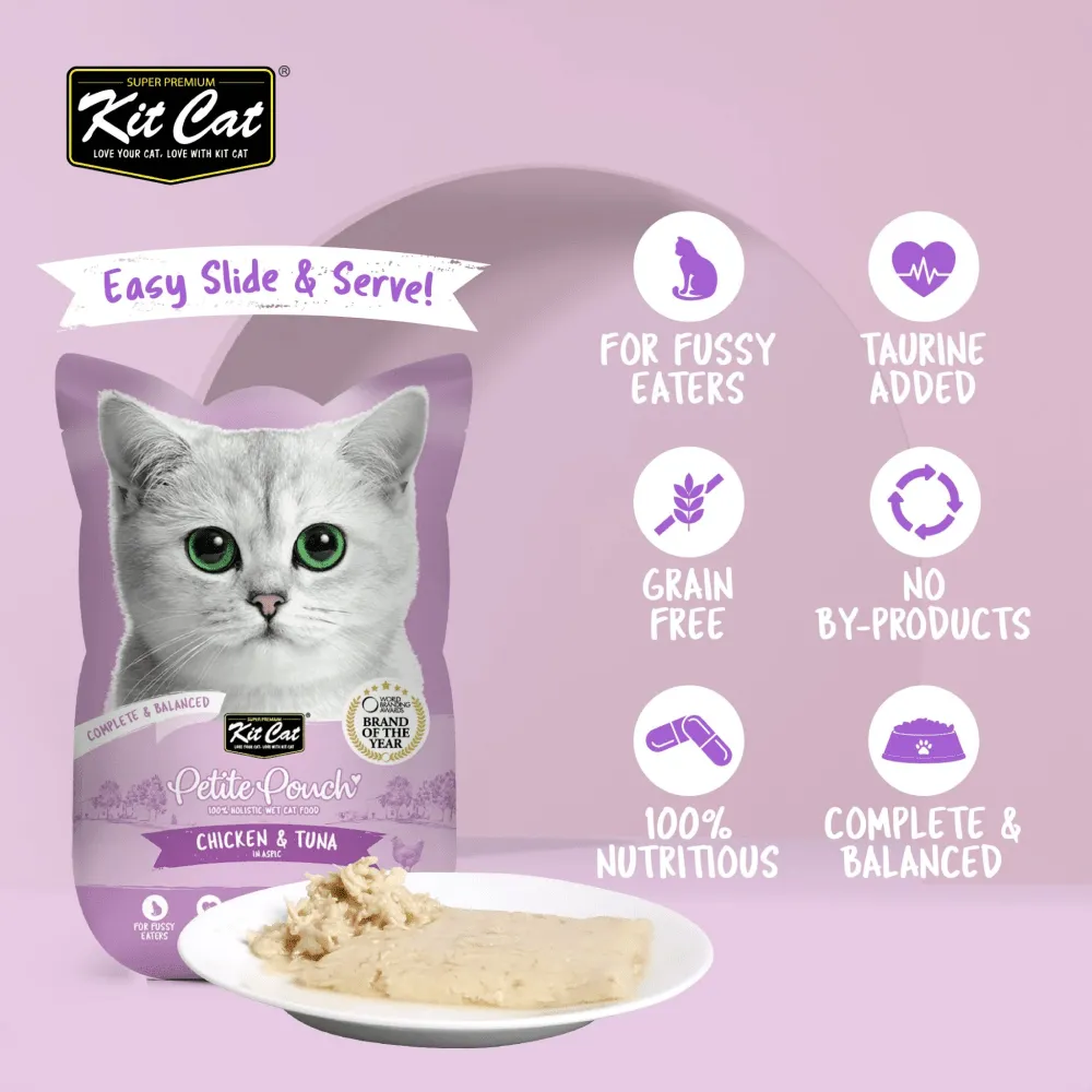 Kit Cat Tuna & White Fish, Chicken & Salmon and Chicken & Tuna Cat Wet Food Combo