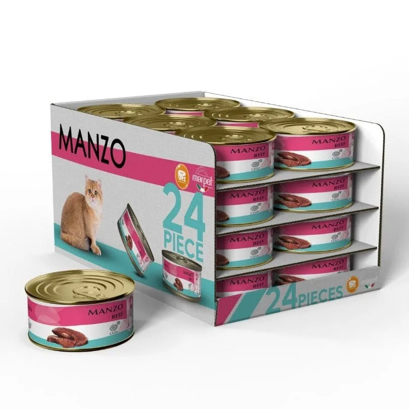 KITTEN MANZO BEEF 24x80g cans AEQUIL CHEF Marpet Pets Qatar