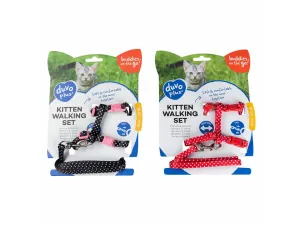 KITTEN WALKING SET WHITE DOTS 15-25cm / 8mm-125cm Pets Qatar