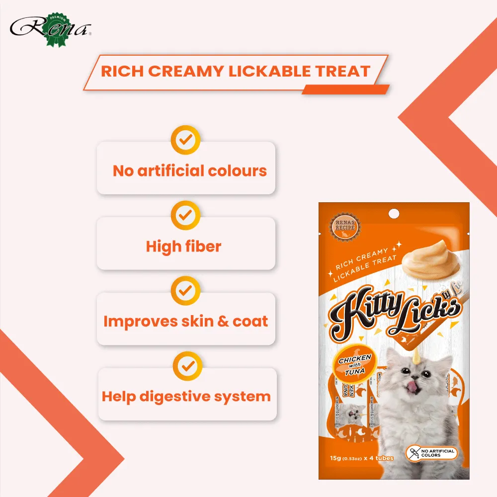 Kitty Licks Chicken Tuna and Chicken Flavour Cat Treats Combo