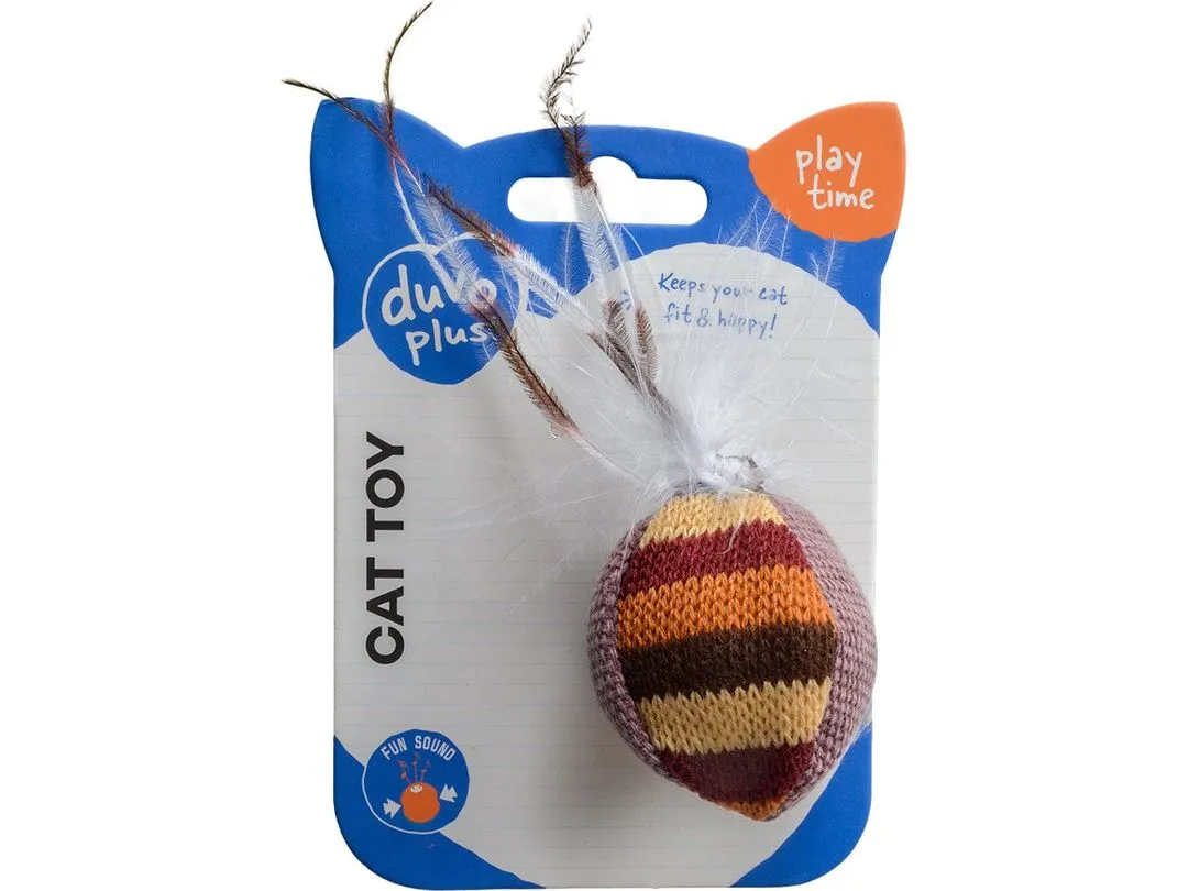 Knitted feather ball 16x4x4cm brown Pets Qatar