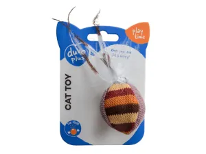 Knitted feather ball 16x4x4cm brown Pets Qatar