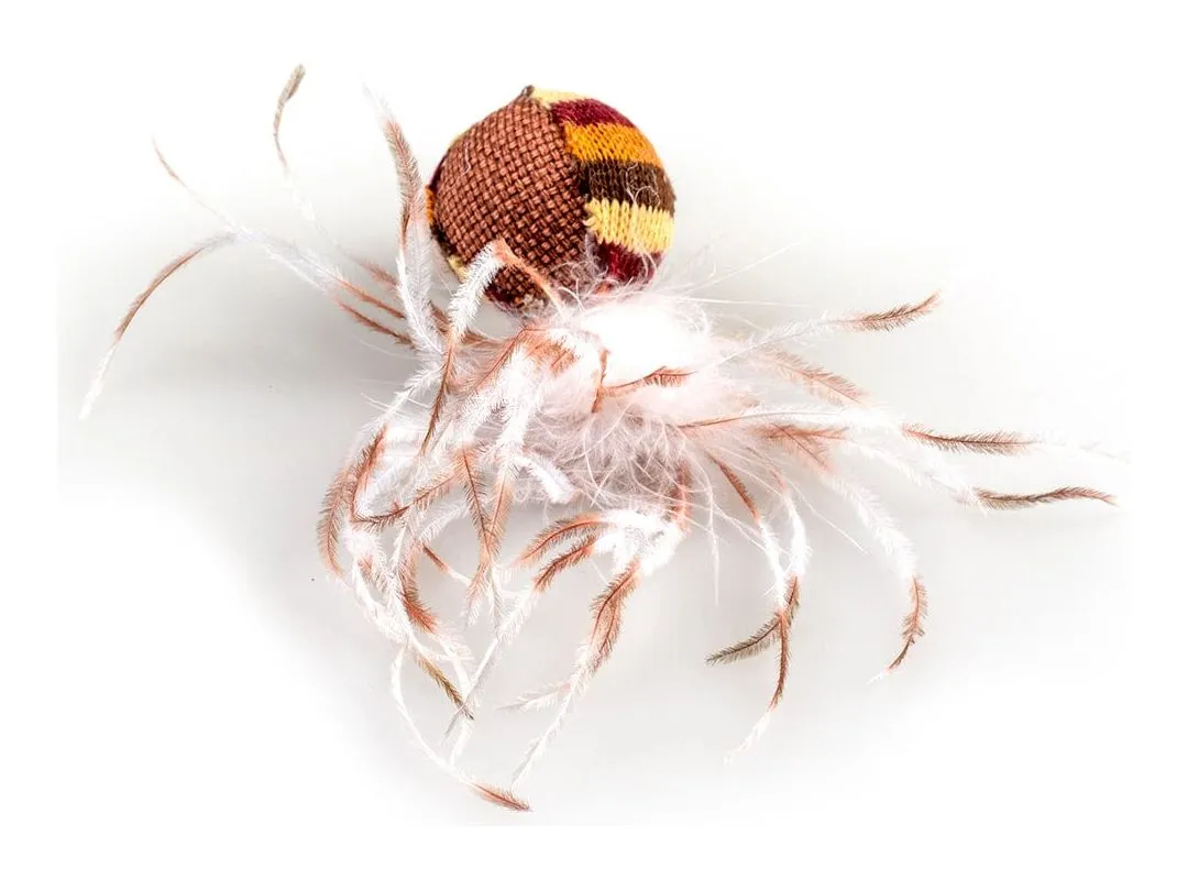 Knitted feather ball 16x4x4cm brown Pets Qatar