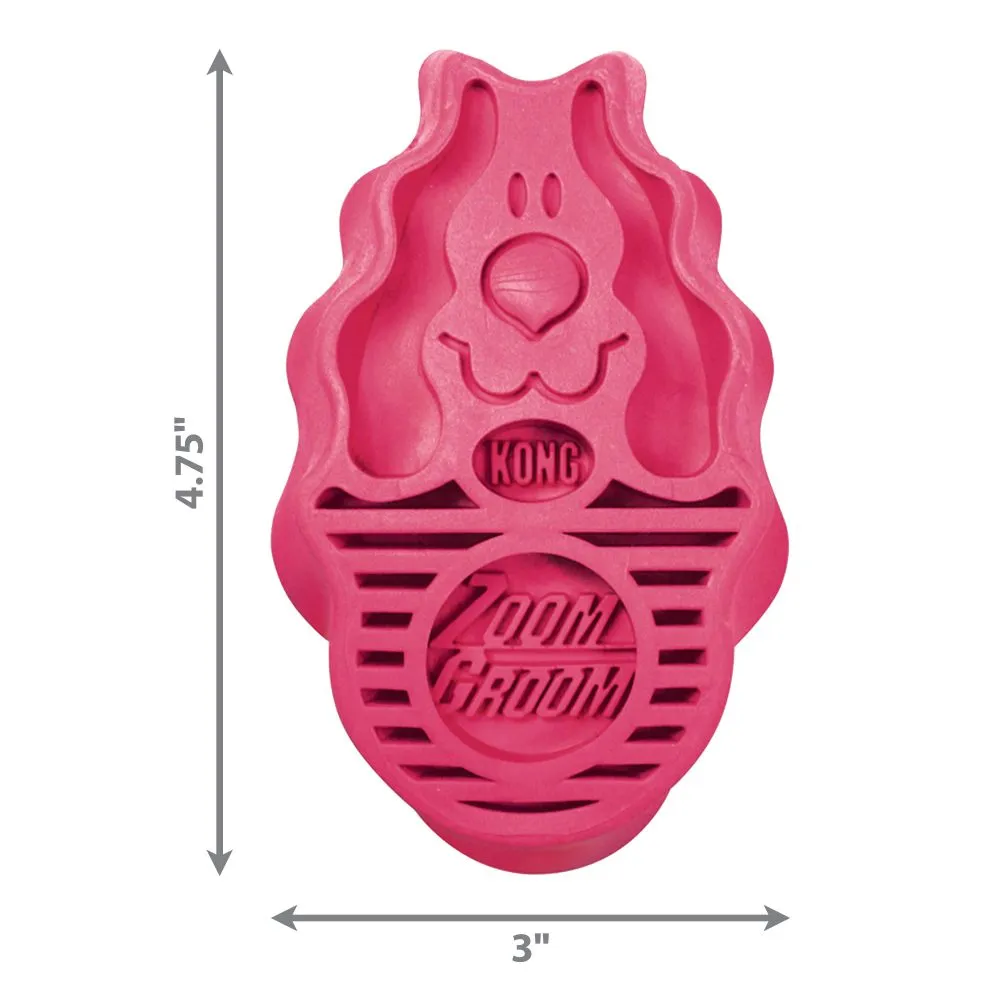 Kong Zoom Groom Raspberry Brush for Dogs