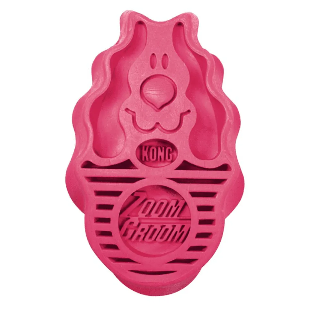 Kong Zoom Groom Raspberry Brush for Dogs