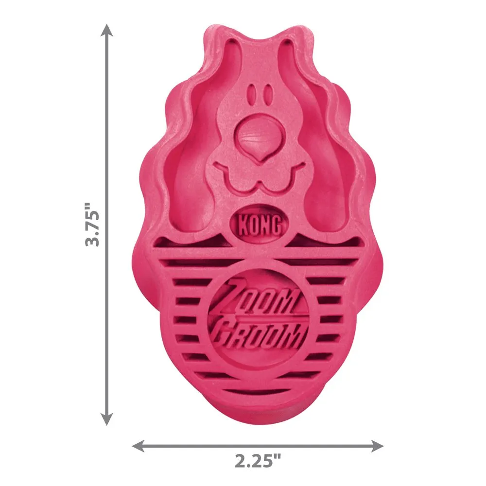 Kong Zoom Groom Raspberry Brush for Dogs