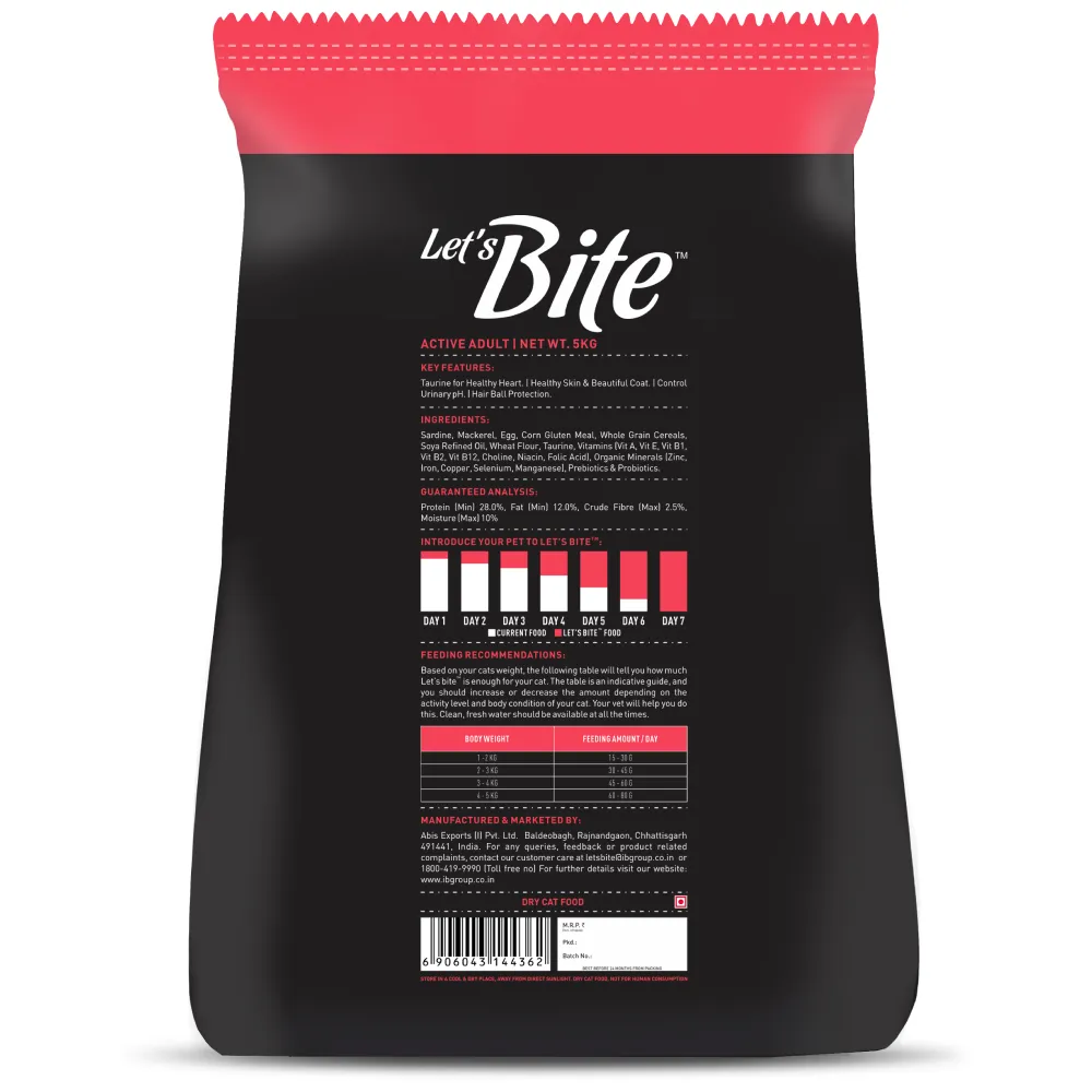 Let's Bite Active Adult Ocean Fish Dry Cat Food