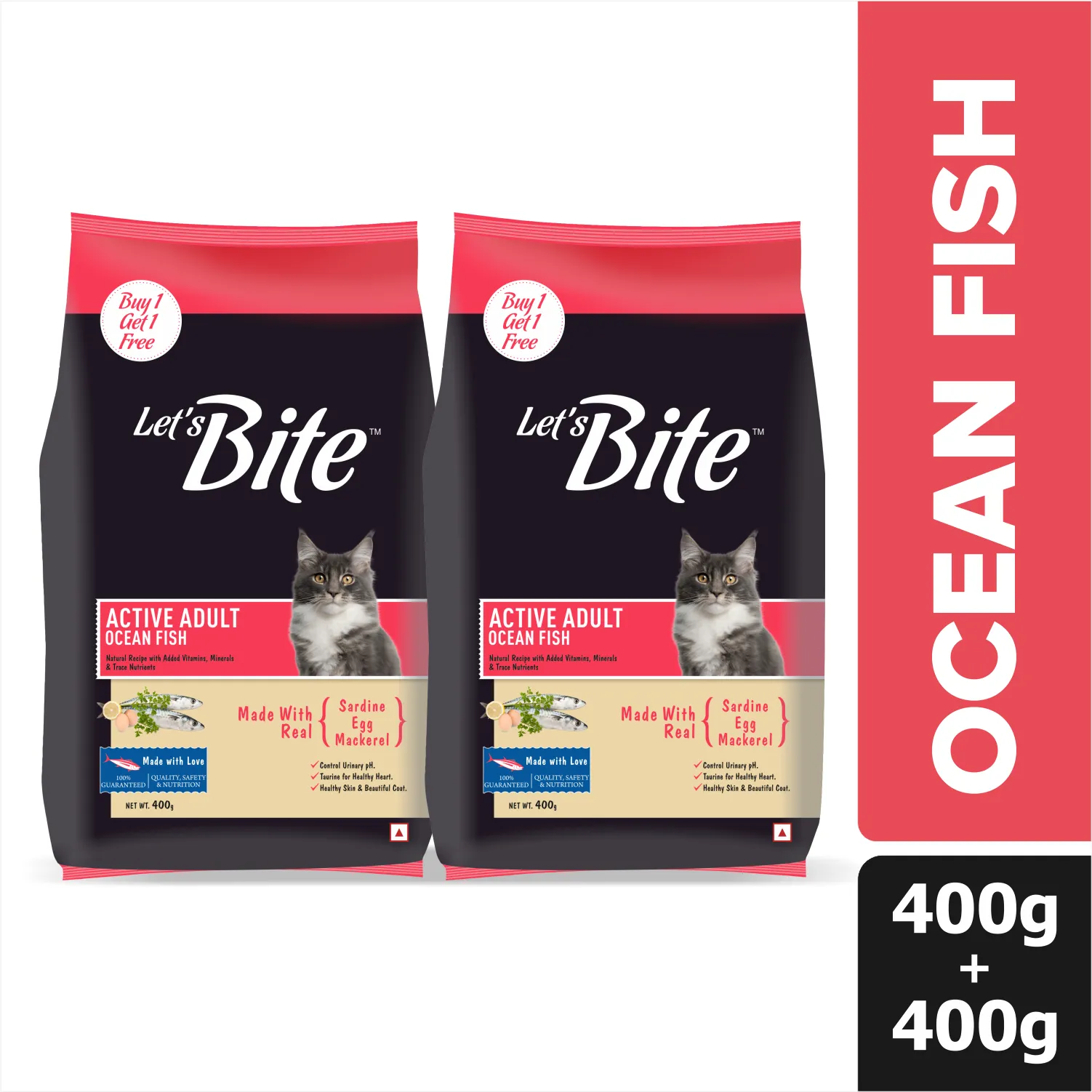Let's Bite Active Adult Ocean Fish Dry Cat Food