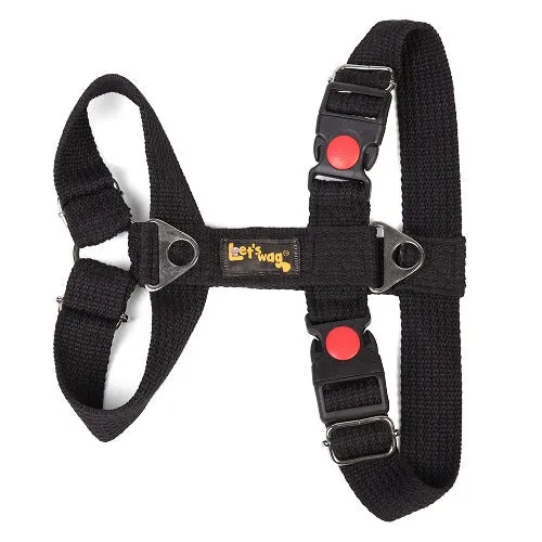 Let's Wag H Harness for Dogs (Black)