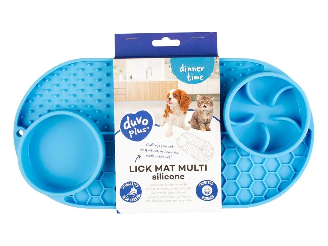 Lick mat multi 2x110ml - 32x16,5x3,3cm blue Pets Qatar