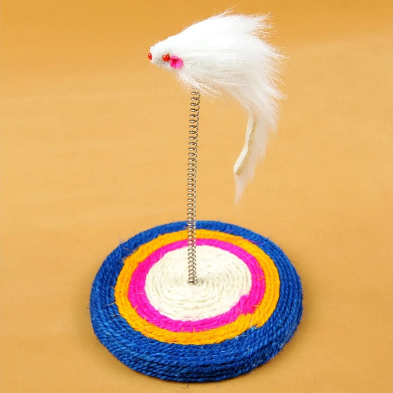 Linen Rope   Wooden Board   Spring   Plush Rat 16X16X25Cm Pets Qatar