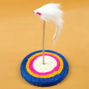 Linen Rope   Wooden Board   Spring   Plush Rat 16X16X25Cm Pets Qatar
