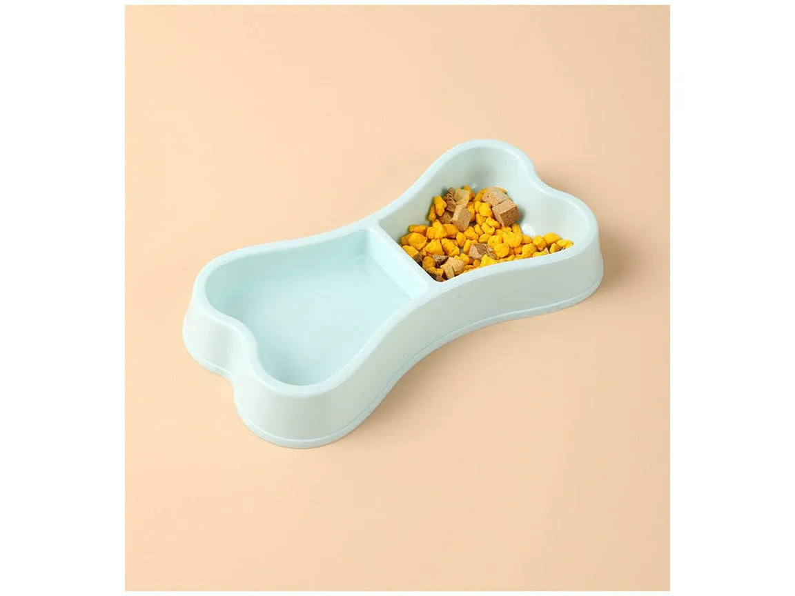 Macaron Plastic Bone-Shaped Double Bowl 24*12.5*3.5Cm Pets Qatar